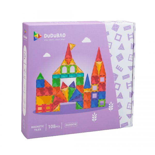 DUDUBAO磁力片-建構組(彩虹)108PCS